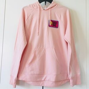 Athletic Light Pink Fleece Lined Pullover Hoodie Sweatshirt